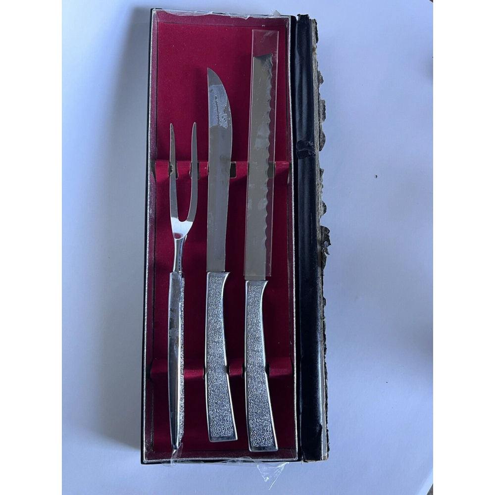 Carvel Hall Stainless Steel Vintage Carving Knife Fork Set